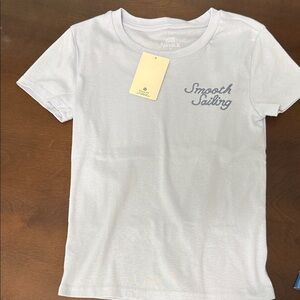 Pink Republic White Tee with Blue Print